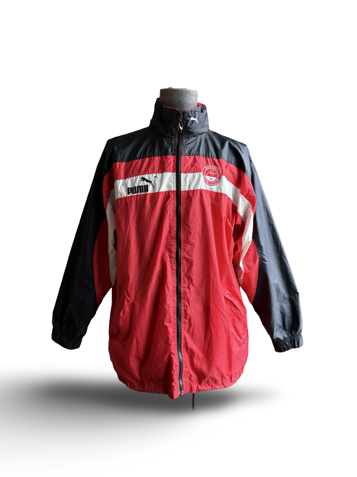 Soccer SPL Vtg Aberdeen FC 1998-00 Puma Windbreaker Football Training Jacket Size M