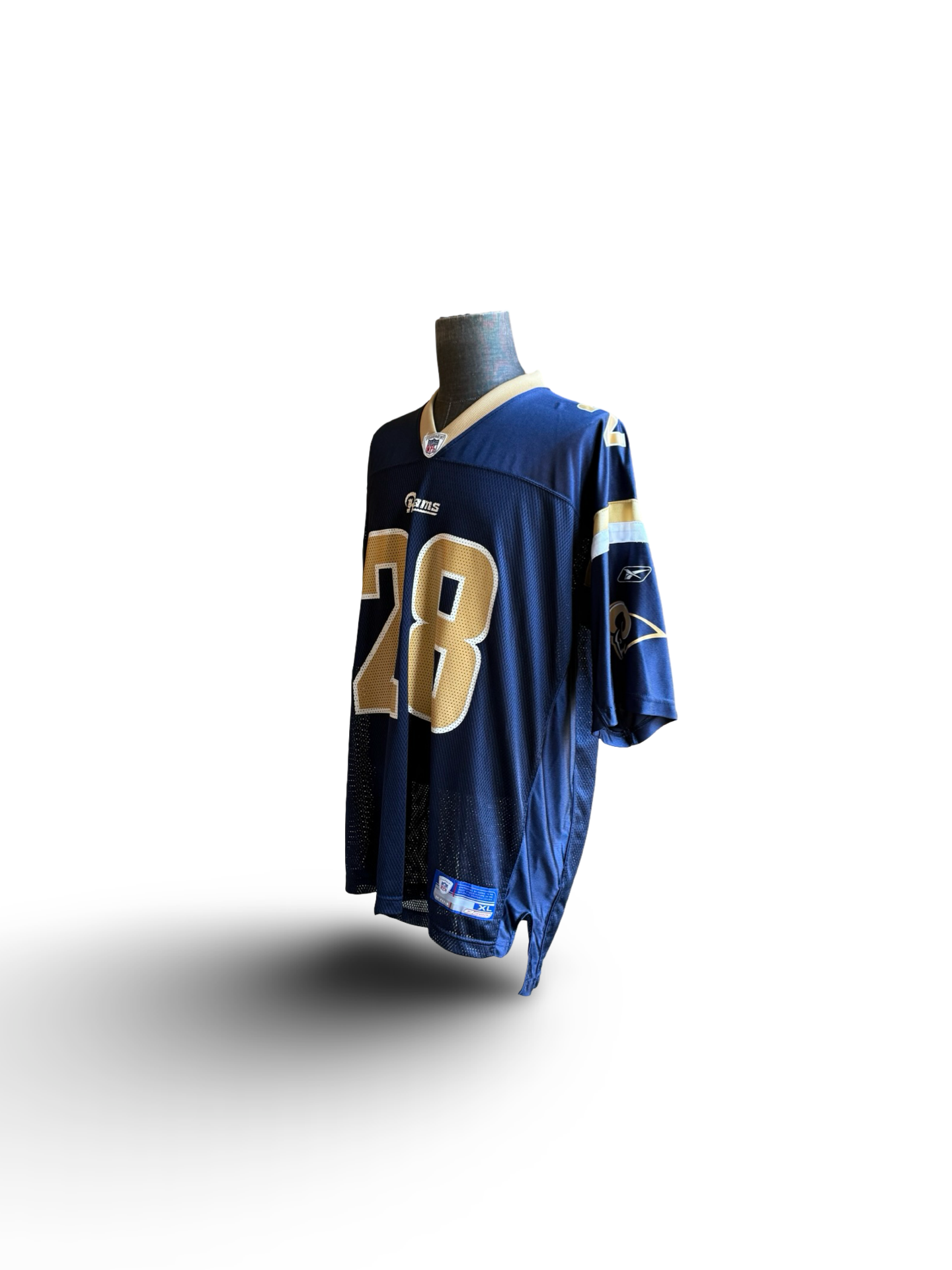 NFL Vtg Marshall Faulk 28 St Louis Rams Reebok 00’s Football Jersey Size XL