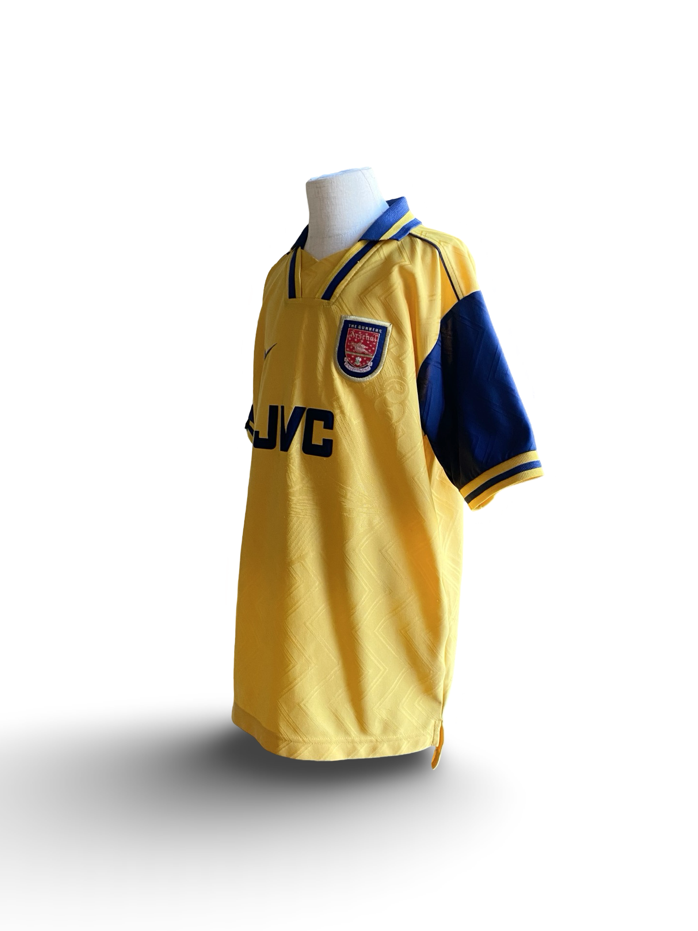 EPL Vtg Dennis Bergkamp 10 Arsenal FC 1996-97 Nike Football Away Jersey JVC Size Youth L