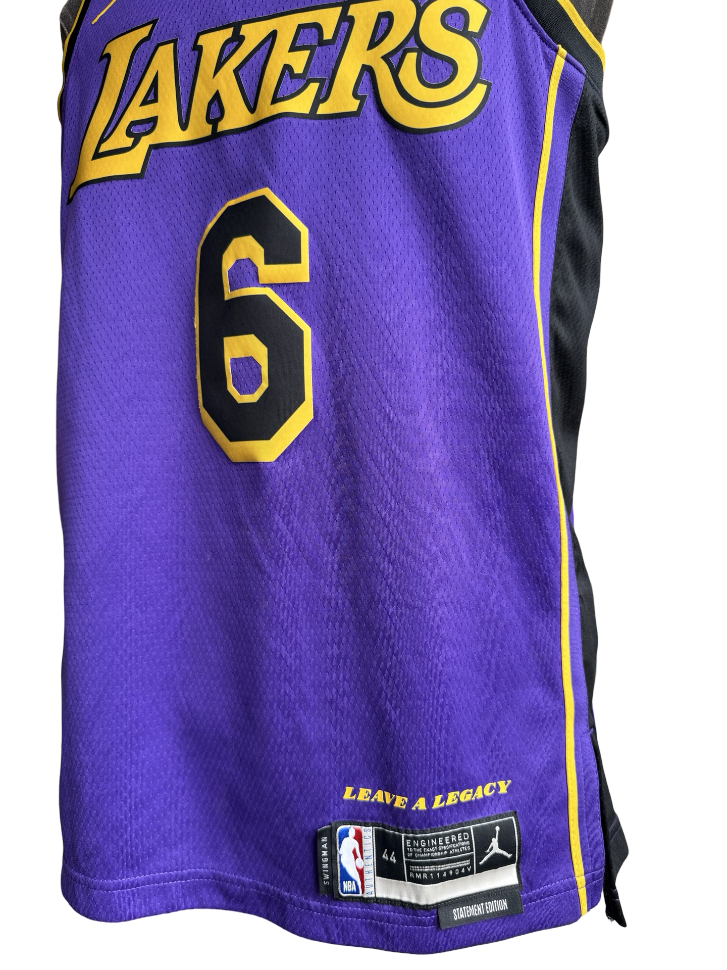 NBA LeBron James 6 LA Lakers Air Jordan Swingman Statement Edition Jersey Size M