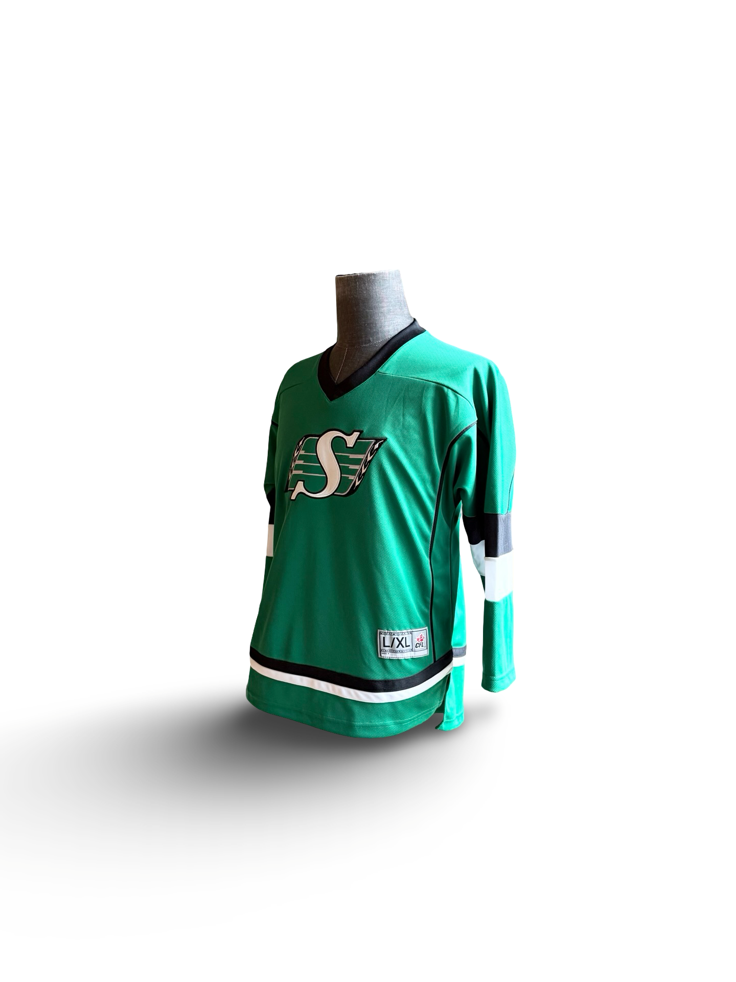 CFL Saskatchewan Roughriders Reebok Hockey Style Football Jersey Youth L/XL