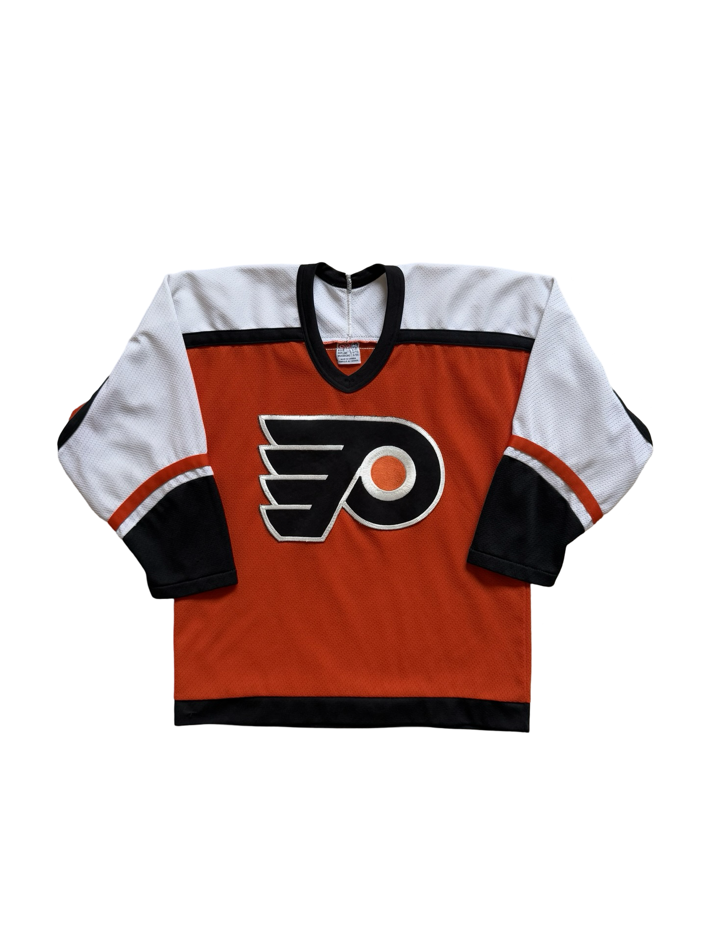 NHL Vtg Philadelphia Flyers CCM Air Knit Jersey Size Youth L/XL