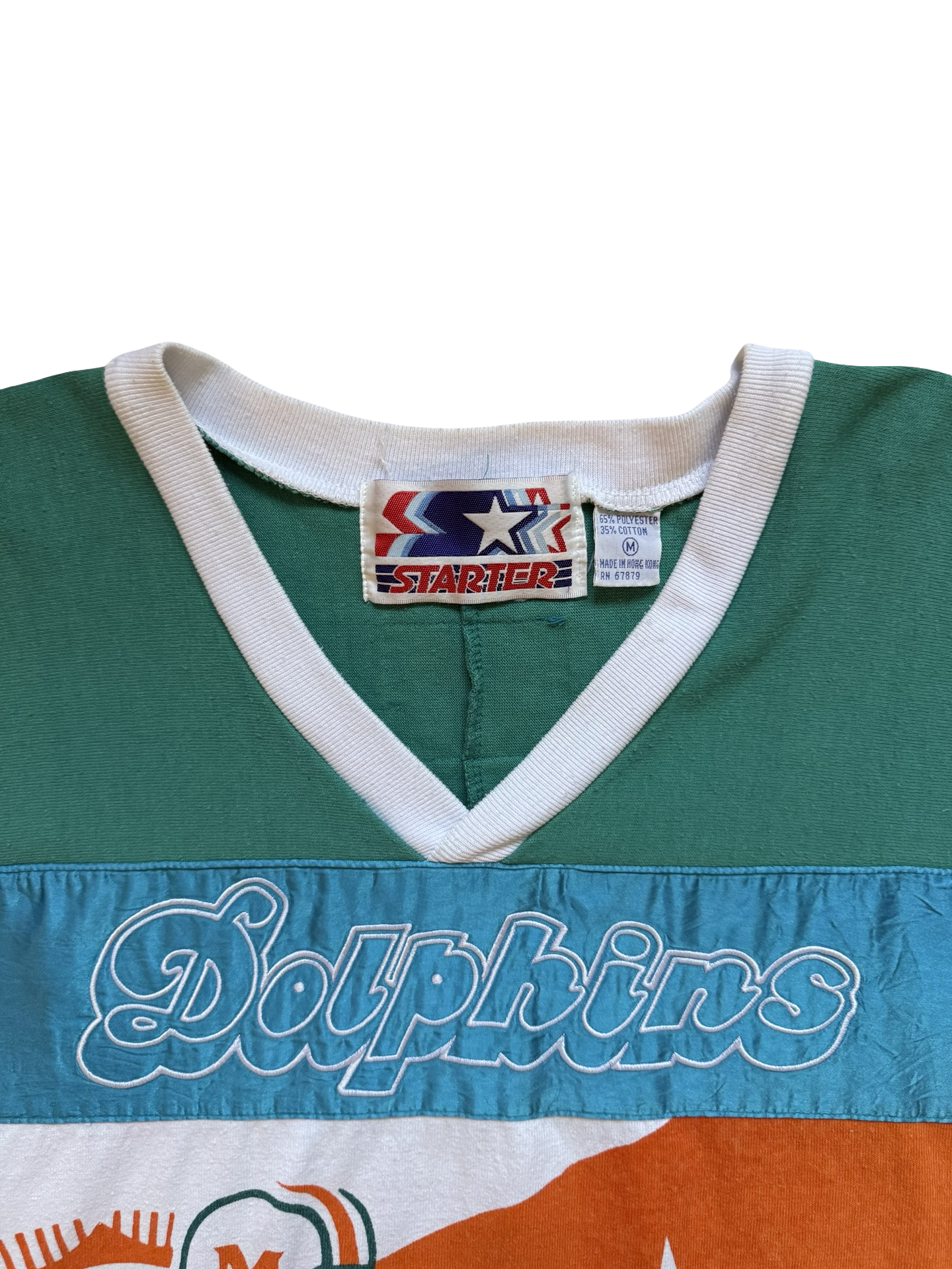 NFL Vtg Miami Dolphins AOP 80’s Super Bowl Starter Football Sweatshirt Size M