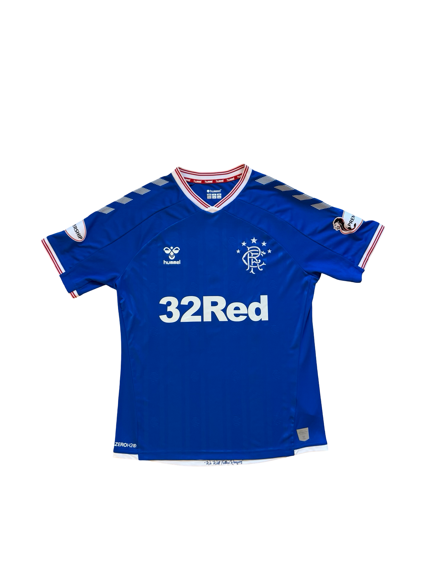 Soccer Ryan Kent 14 Glasgow Rangers 2019/20 Hummel Home Football Jersey Size M