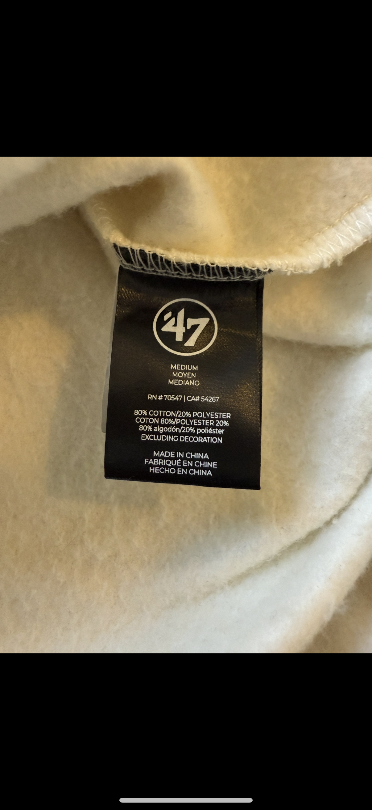 MLB Toronto Blue Jays ‘47 Cream Trifecta Shortstop Pullover Hoodie Size M