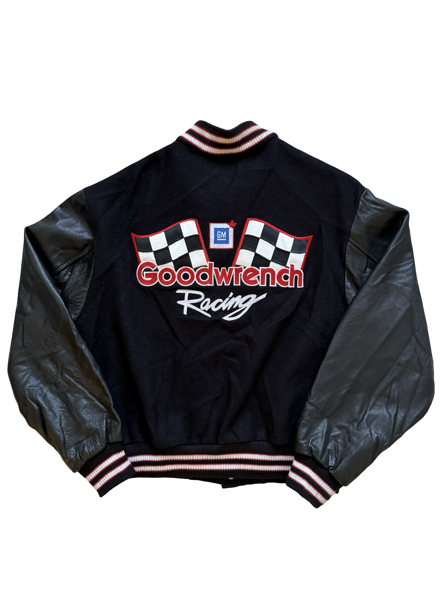 RACING Vtg 90’s Goodwrench GM Choko Motorsports Varsity Leather Sleeves Jacket Size M
