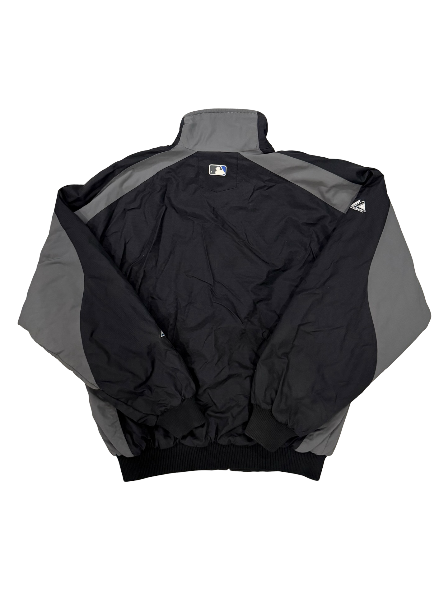 MLB Vtg Toronto Blue Jays 2000’s Majestic Black Grey Retro Baseball Jacket Size L