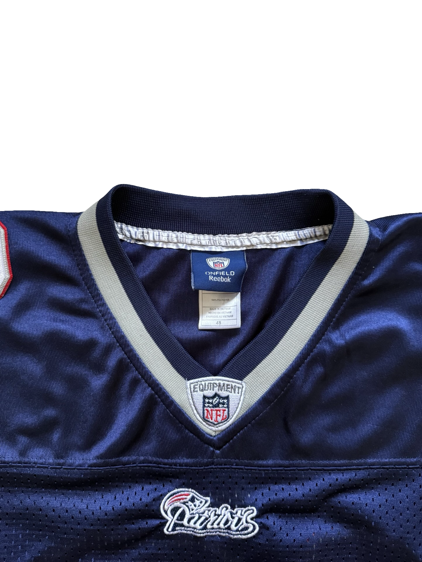 NFL Vtg Tom Brady 12 New England Patriots On Field Reebok Football Stitched Jersey Size L