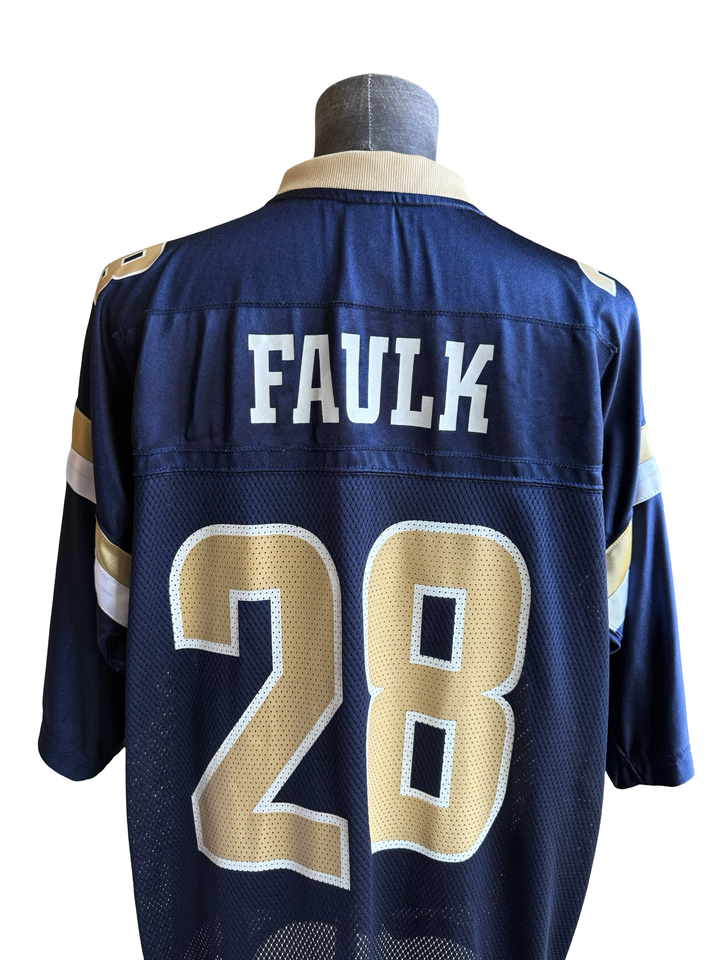 NFL Vtg Marshall Faulk 28 St Louis Rams Reebok 00’s Football Jersey Size XL