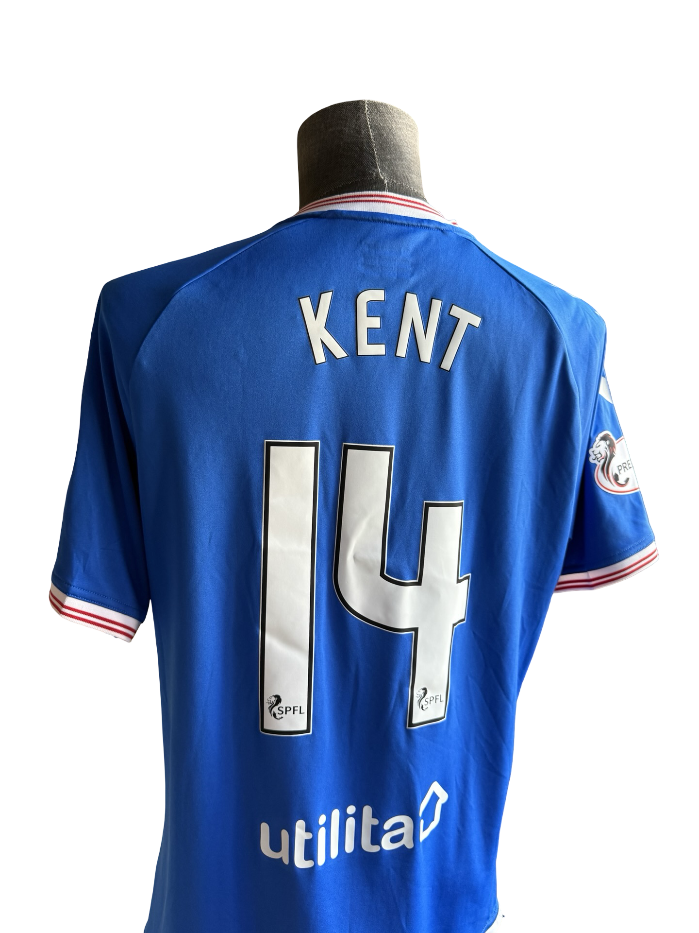 Soccer Ryan Kent 14 Glasgow Rangers 2019/20 Hummel Home Football Jersey Size M