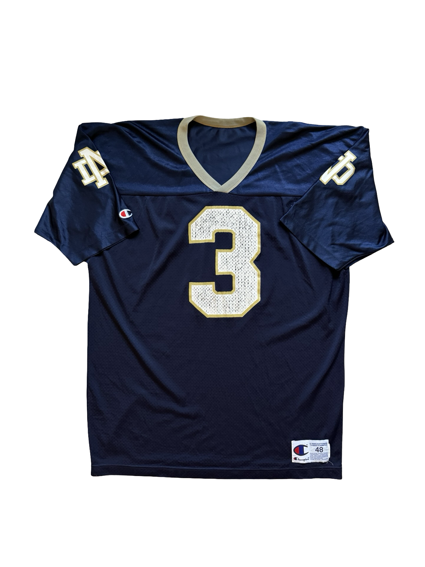 NCAA Vtg Joe Montana 3 Notre Dame 90’s Champion Football Jersey Size XL