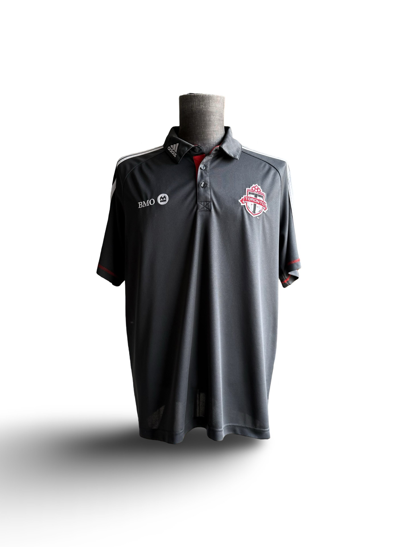Soccer MLS 2X Toronto FC Adidas Climalite Dark Grey & Red Golf Polo Shirts Both Size XL