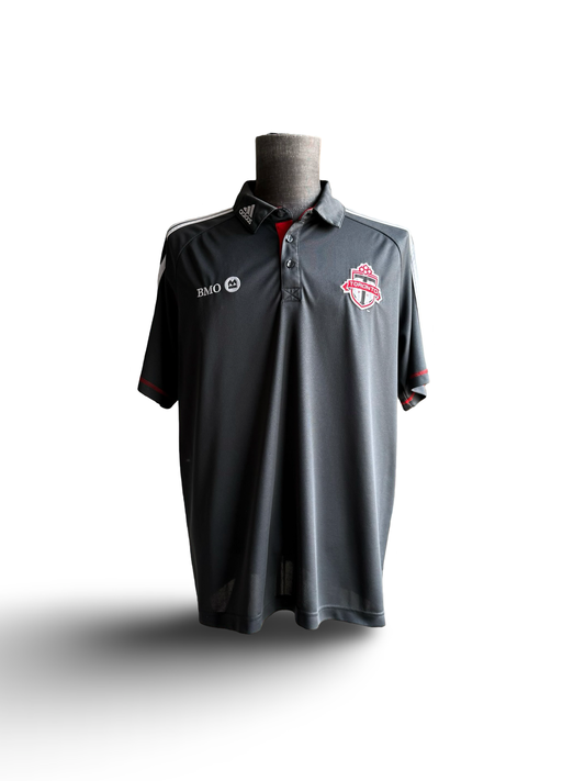Soccer MLS 2X Toronto FC Adidas Climalite Dark Grey & Red Golf Polo Shirts Both Size XL