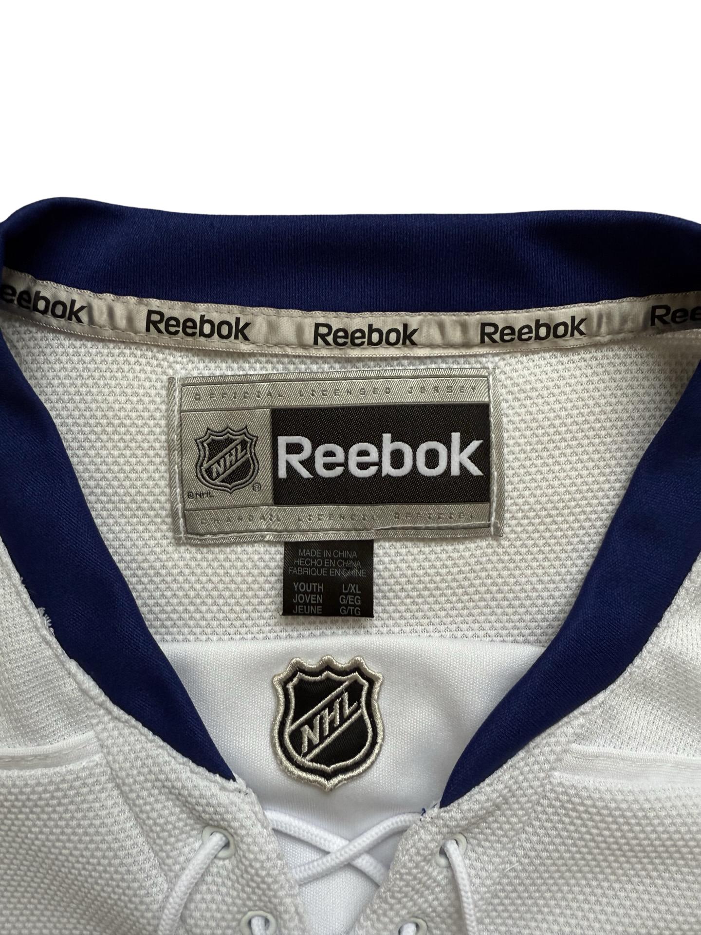 NHL Toronto Maple Leafs Reebok White Jersey Size Youth L/XL