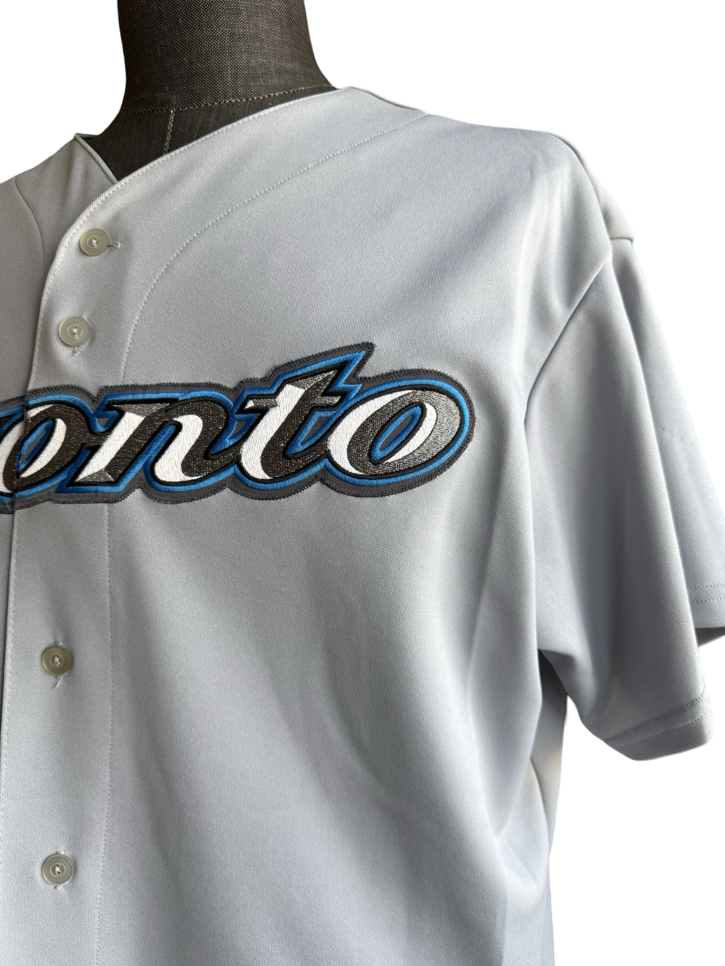 MLB Vtg Toronto Blue Jays 2000’s Majestic Grey Retro Baseball Jersey Size XL