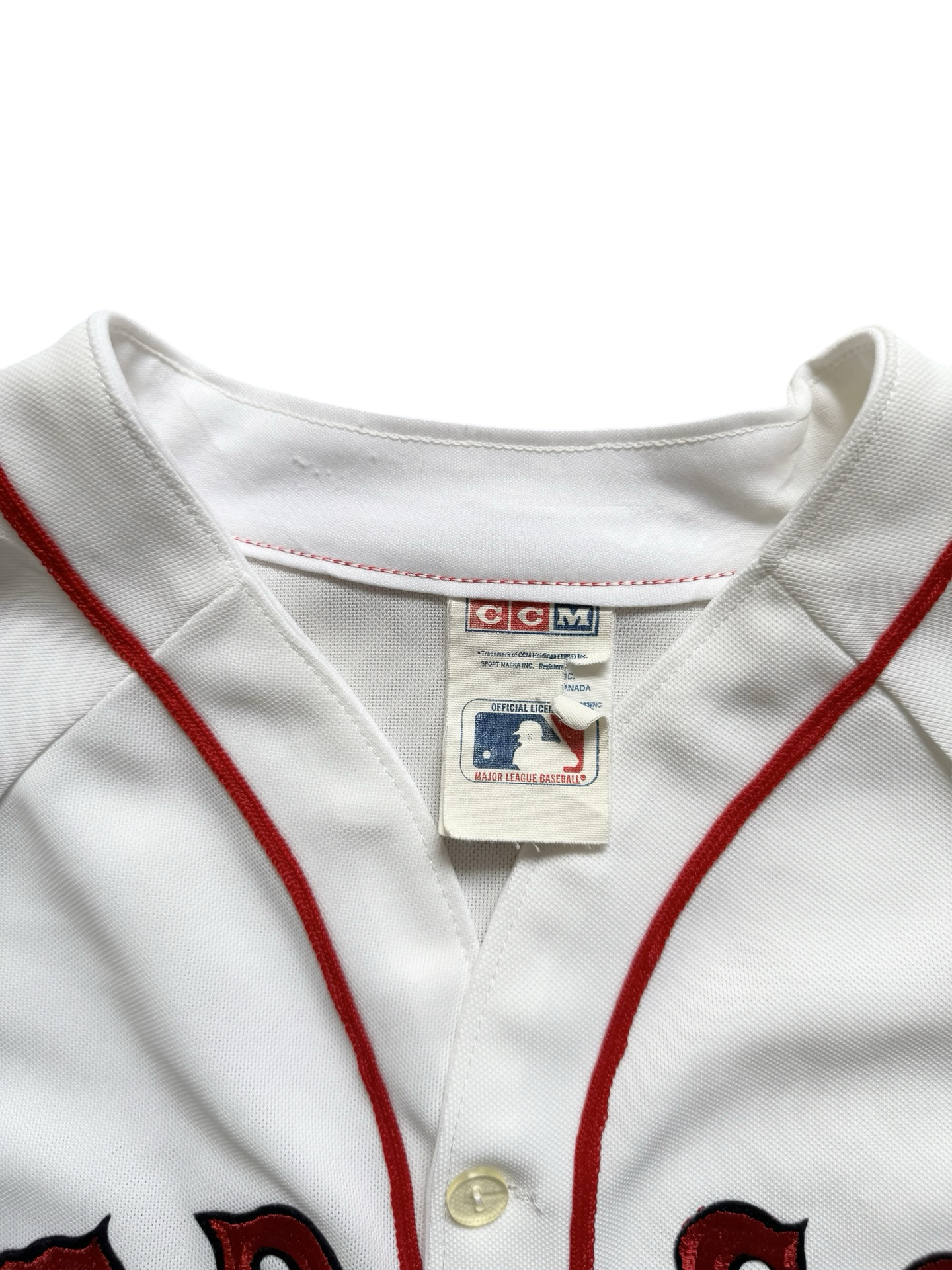 MLB Vtg Boston Red Sox CCM MIC Baseball Jersey Size L