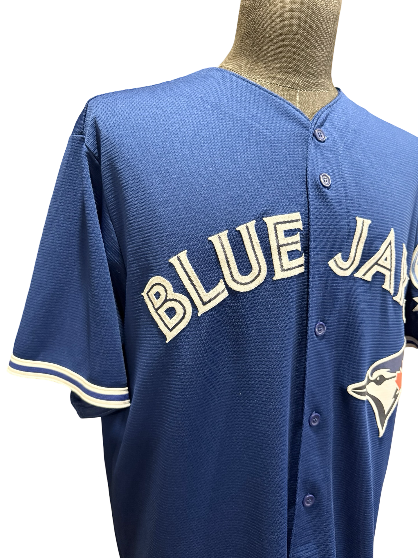 MLB Edwin Encarnacion 10 Toronto Blue Jays Majestic CoolBase 40th Anniversary Baseball Jersey Size XL