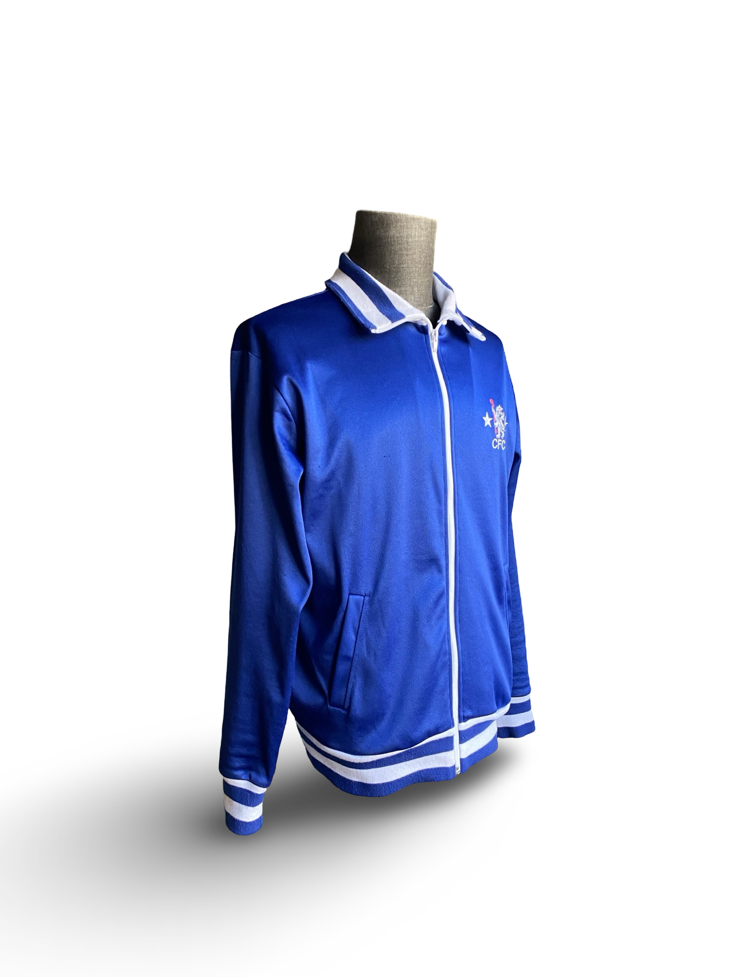 EPL Chelsea FC 1980’s Retro Score Draw Full-Zip Football Track Jacket Size L