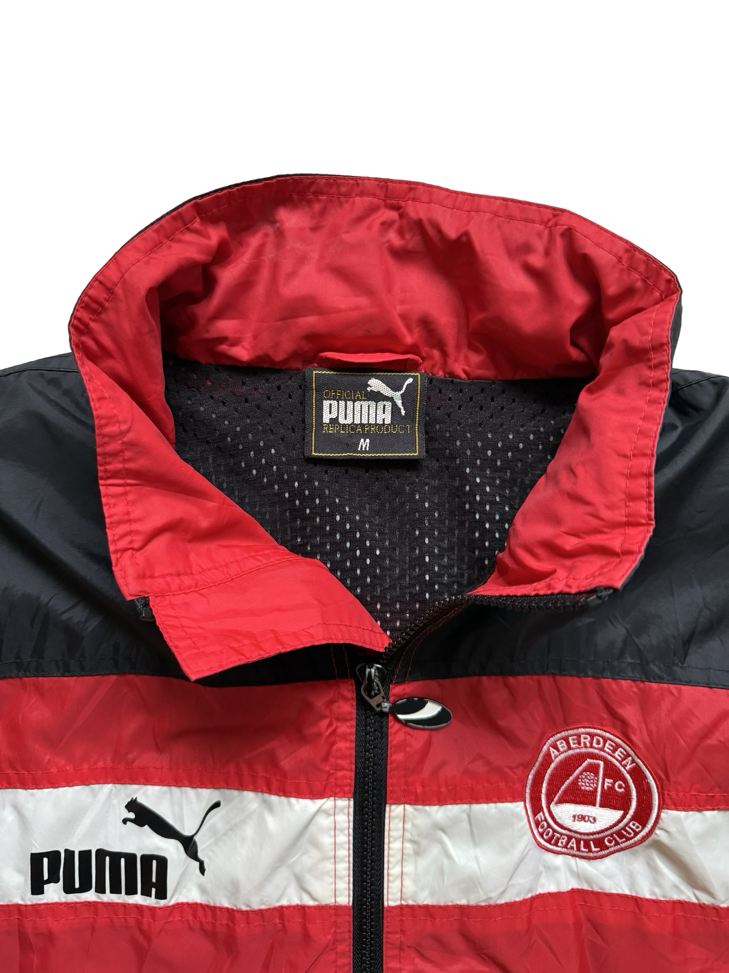 Soccer SPL Vtg Aberdeen FC 1998-00 Puma Windbreaker Football Training Jacket Size M