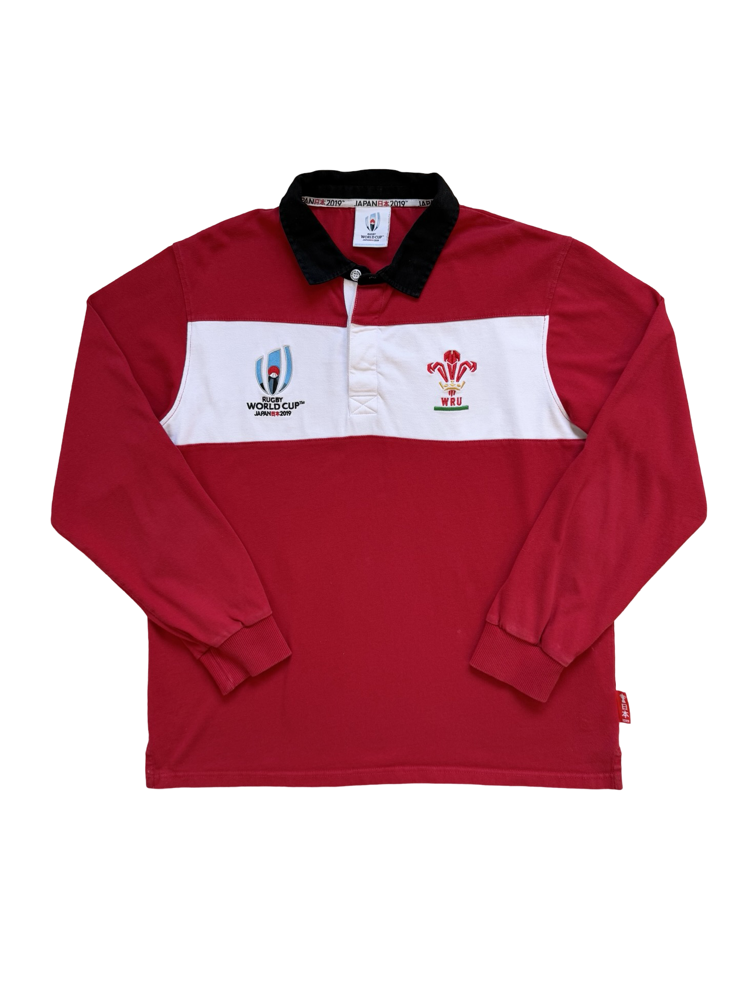 Rugby Wales National Team WRU 2019 World Cup Japan 100% Cotton Rugby Jersey Size L