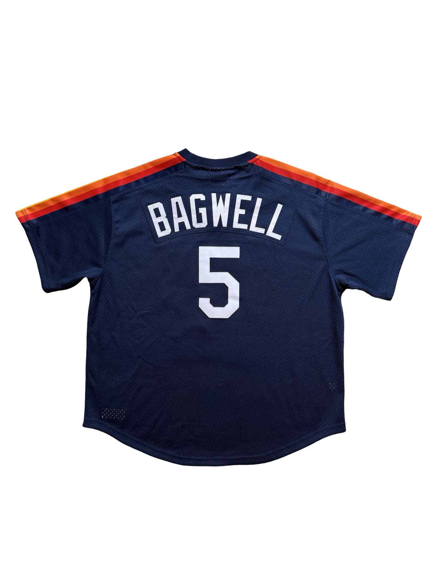MLB Jeff Bagwell 5 Houston Astros Cooperstown Mitchell & Ness 1991 Retro Baseball Jersey Size 2XL