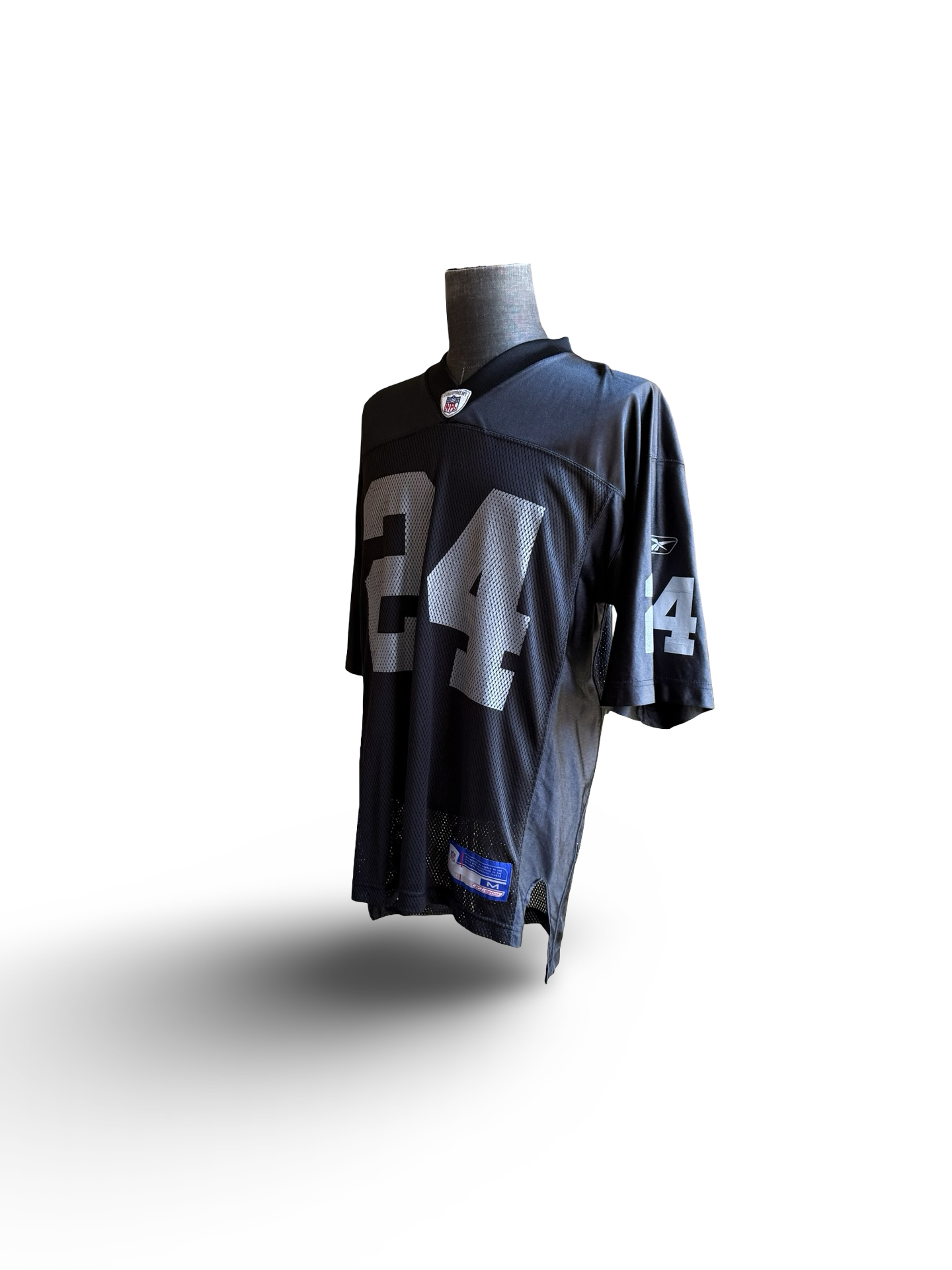 NFL Vtg Charles Woodson 24 Oakland Raiders Reebok Football Jersey Size M