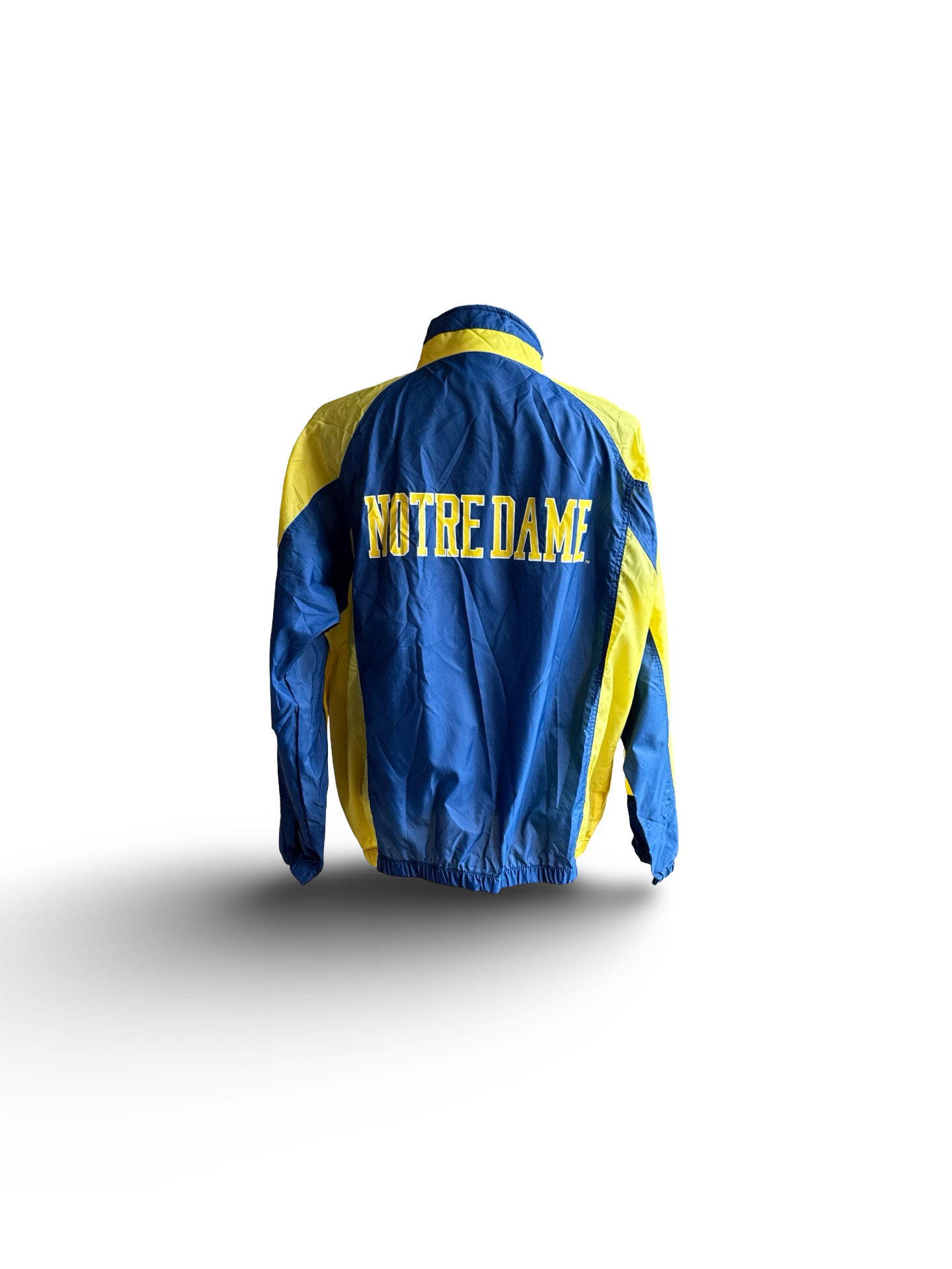 NCAA Vtg Notre Dame Apex One Varsity Windbreaker Half Zip Front Pocket Size L