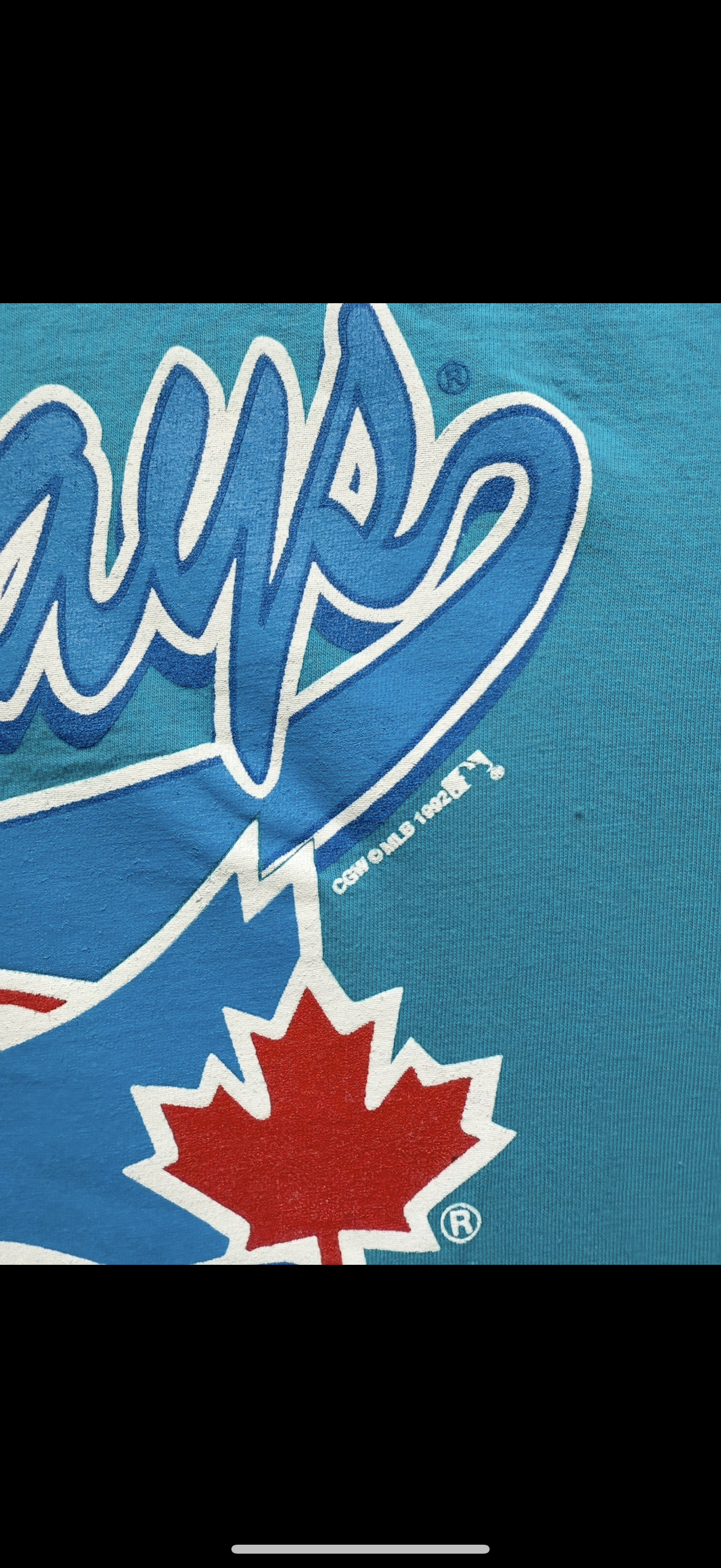 MLB Vtg 1992 Toronto Blue Jays Waves Baseball Jersey Size L