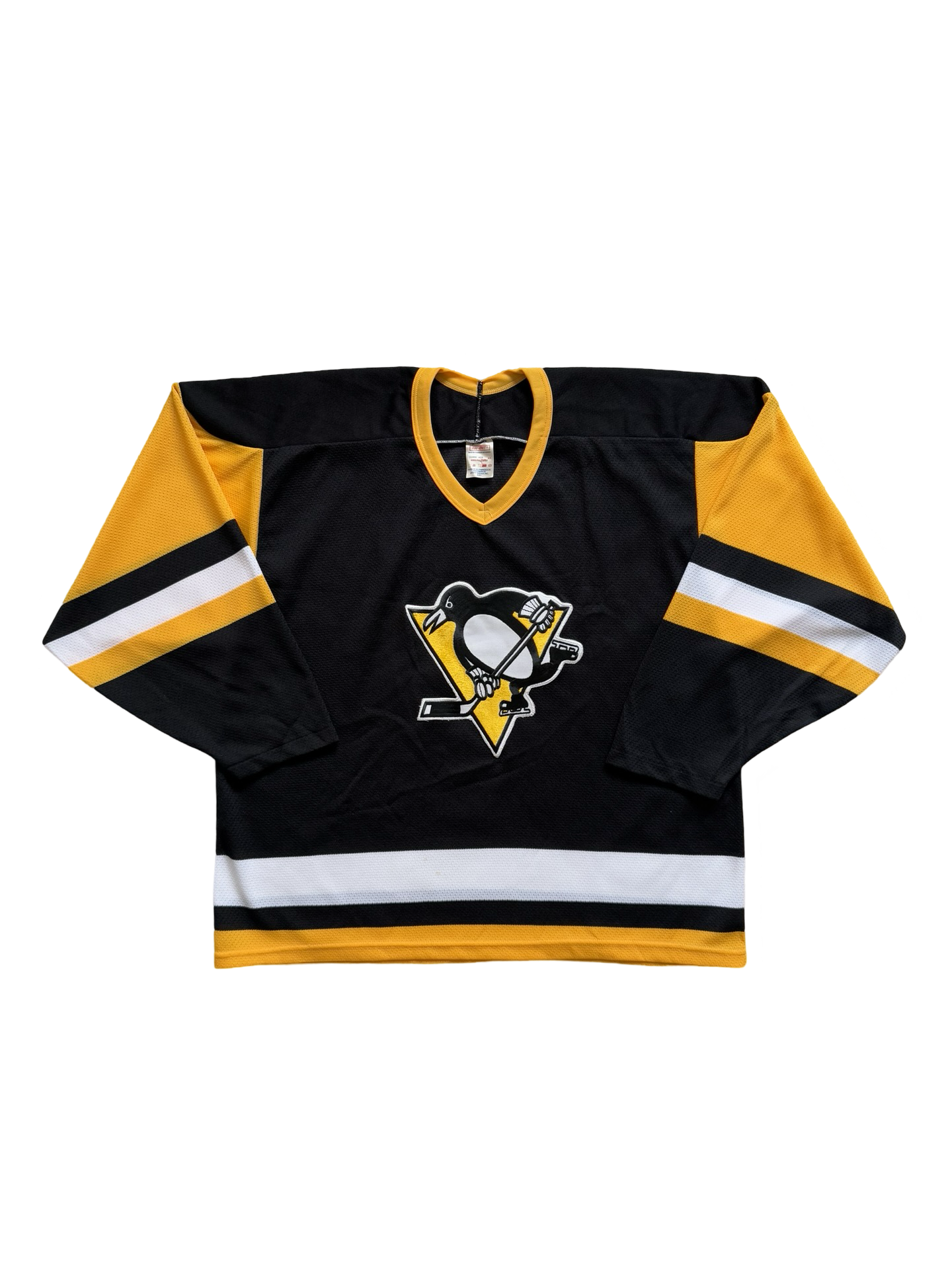 NHL Vtg 80’s Pittsburgh Penguins CCM Air Knit Jersey Size L