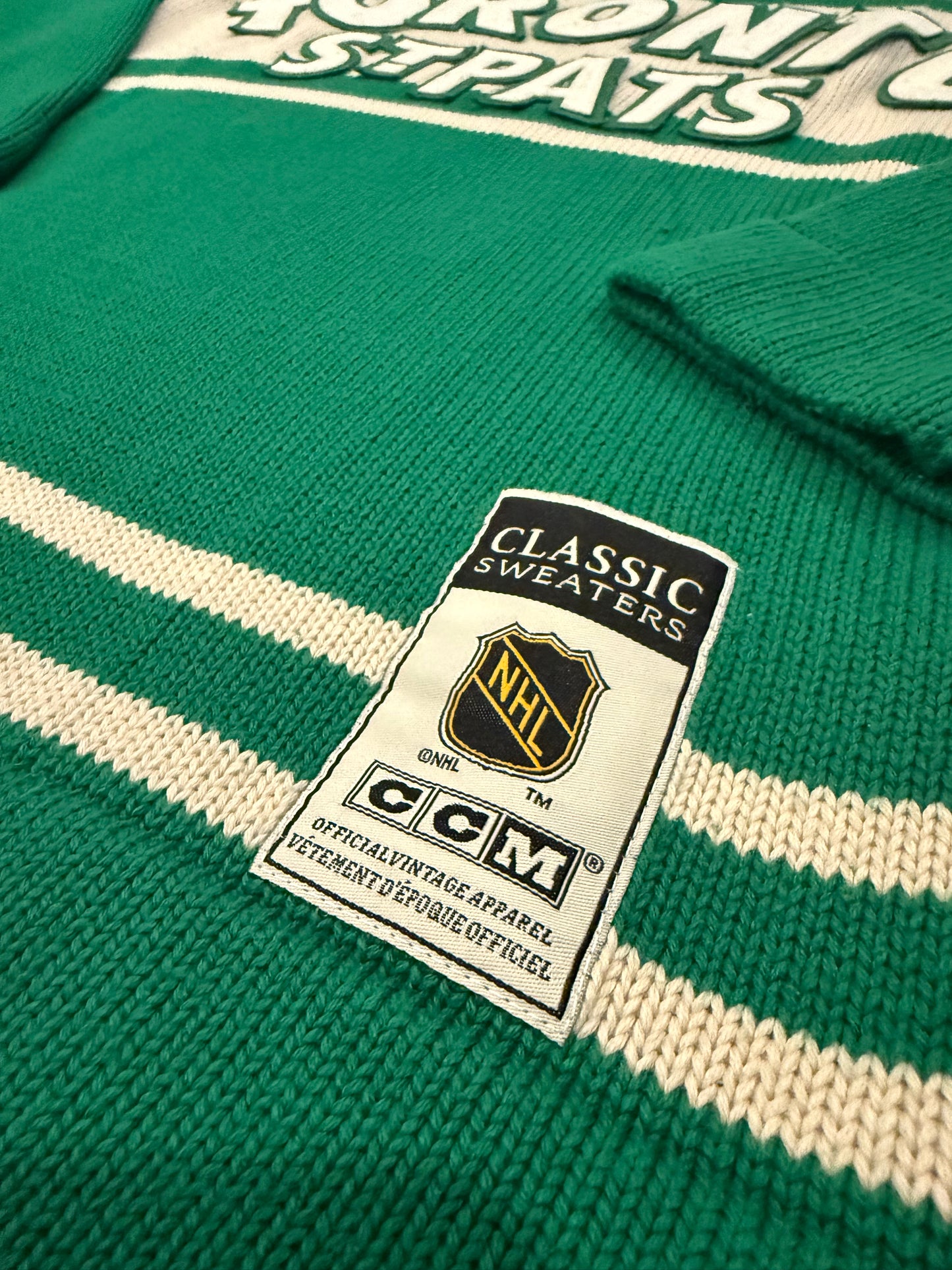 NHL Toronto St Pats Maple Leafs CCM Knit Jersey Classic Sweater Size S