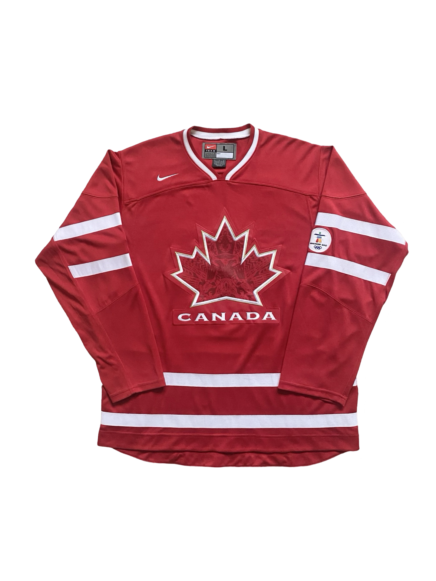 Team Canada Vancouver 2010 Olympics Hockey Nike Jersey Size L