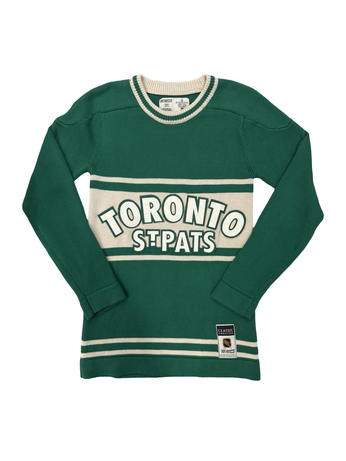 NHL Toronto St Pats Maple Leafs CCM Knit Jersey Classic Sweater Size S
