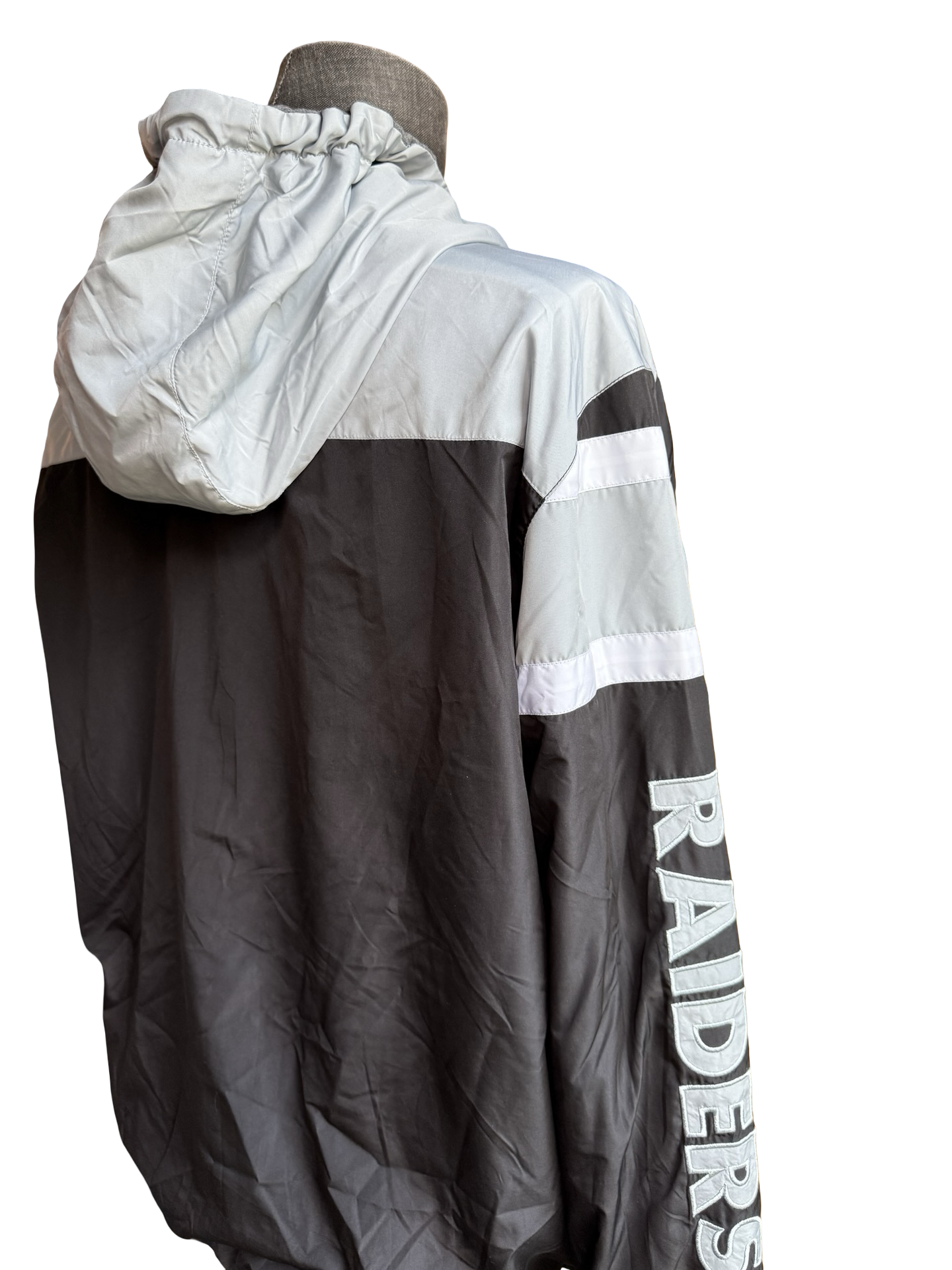 NFL Las Vegas Raiders G-III By Carl Banks Reversible Hooded Football Full Zip Jacket Size L