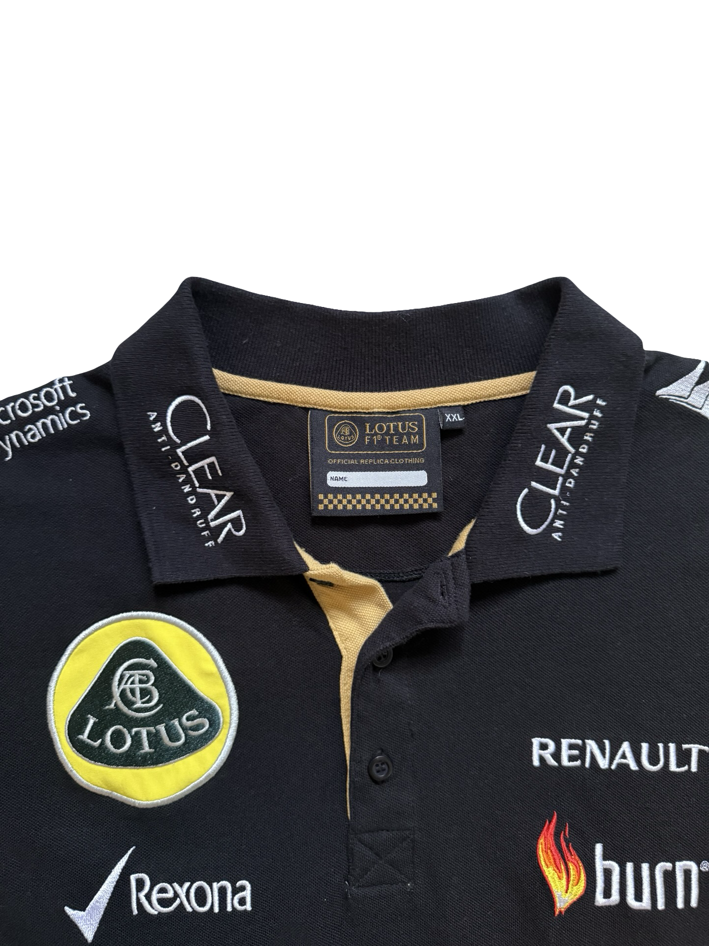 RACING F1 Vtg Lotus Renault Racing Team Polo Shirt Size 2XL