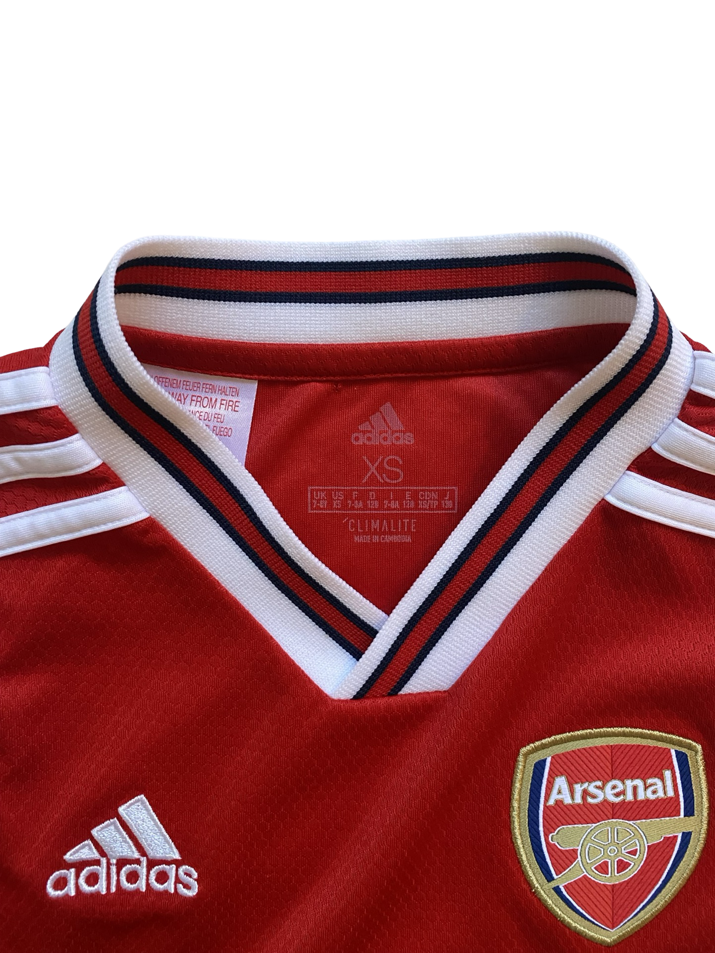 EPL Arsenal FC 2019-20 Adidas Football Home Jersey Size Youth XS (7/8)