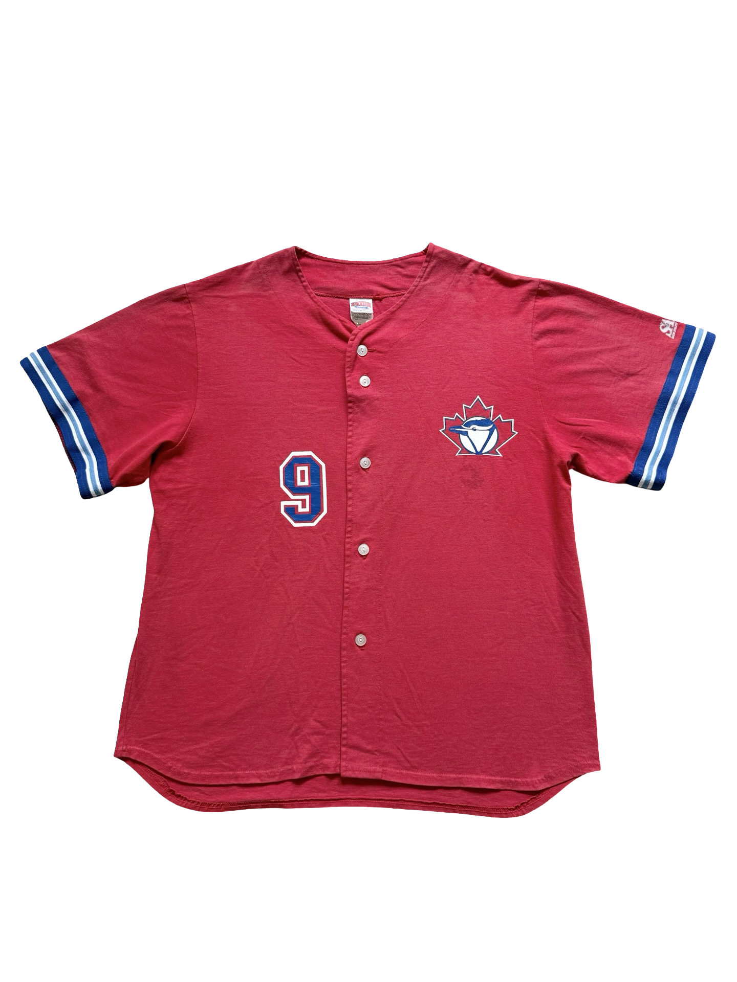 MLB Vtg 90’s Darrin Fletcher 9 Toronto Blue Jays Saxon Athletic Baseball Jersey Size XL