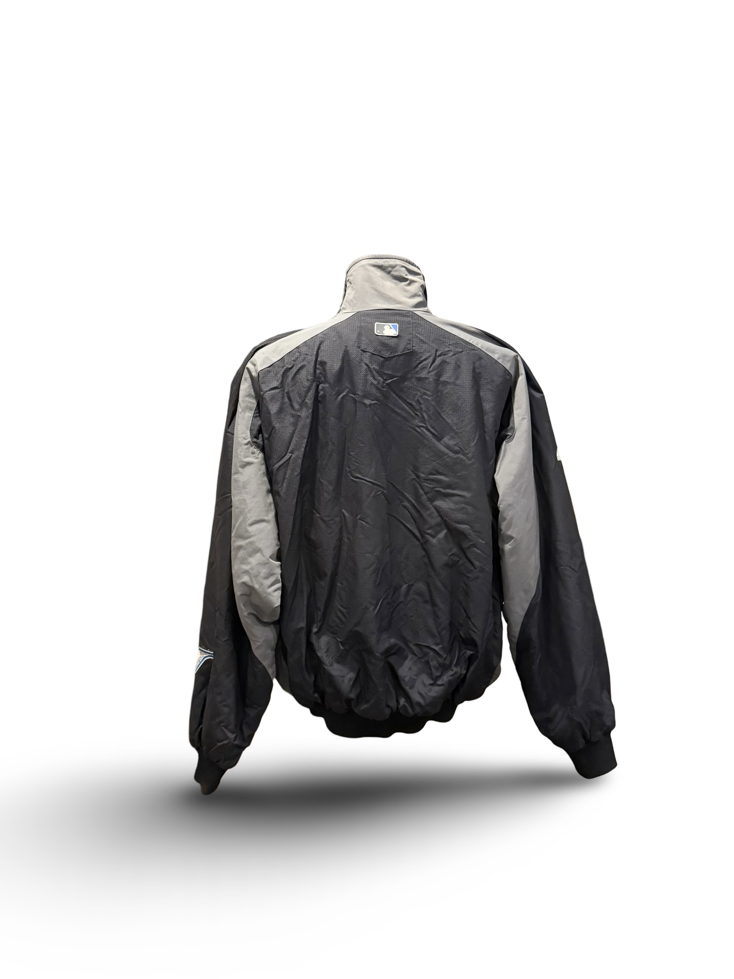 MLB Vtg Toronto Blue Jays 2000’s Majestic Black Grey Retro Baseball Jacket Size L