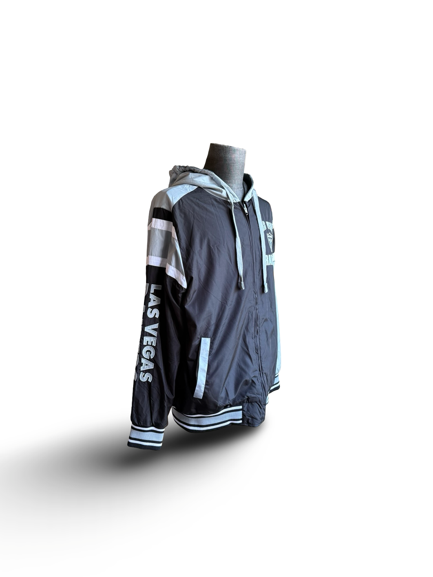 NFL Las Vegas Raiders G-III By Carl Banks Reversible Hooded Football Full Zip Jacket Size L