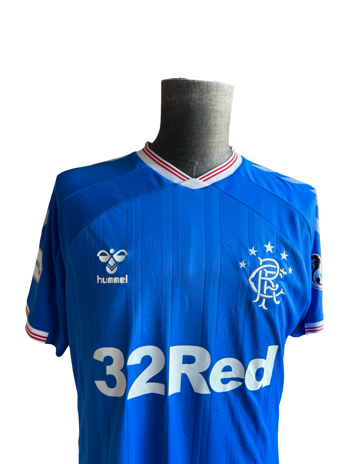 Soccer Ryan Kent 14 Glasgow Rangers 2019/20 Hummel Home Football Jersey Size M