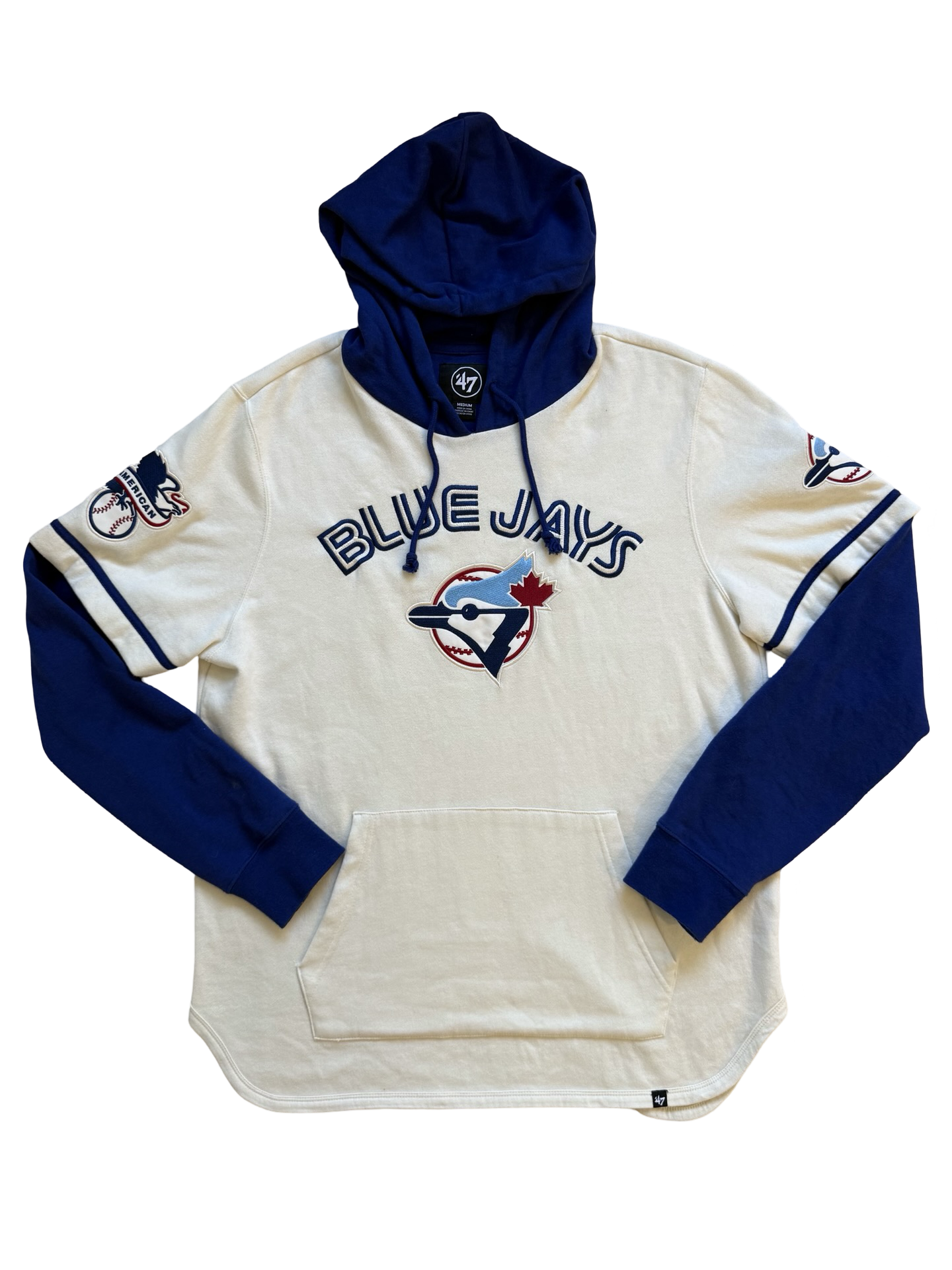 MLB Toronto Blue Jays ‘47 Cream Trifecta Shortstop Pullover Hoodie Size M