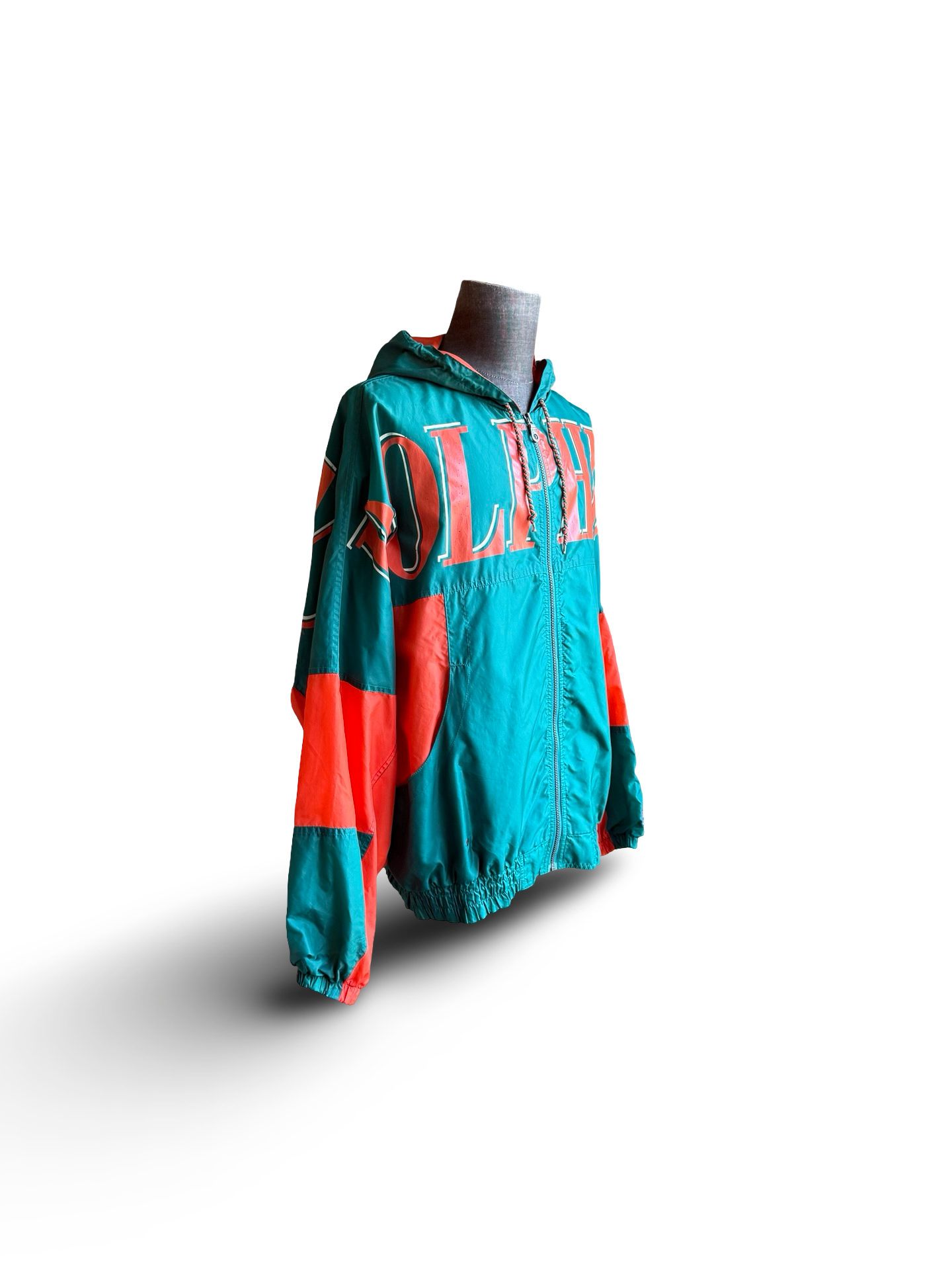 NFL Vtg Miami Dolphins The Game 90’s Football Windbreaker Spellout Size XL