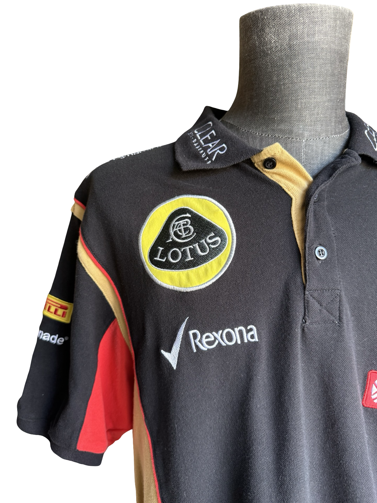 RACING F1 Vtg Lotus Renault Racing Team Polo Shirt Size 2XL