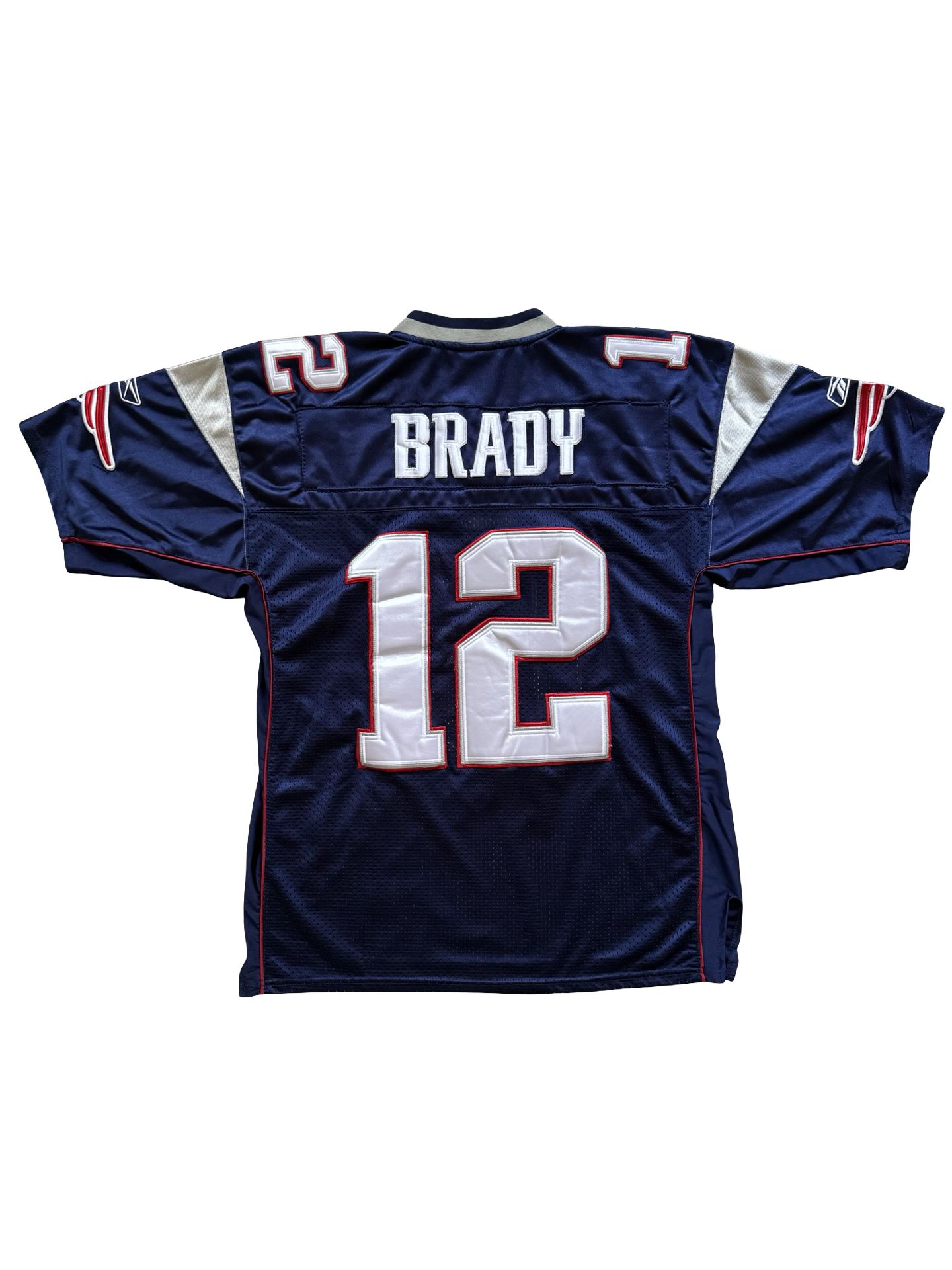 NFL Vtg Tom Brady 12 New England Patriots On Field Reebok Football Stitched Jersey Size L