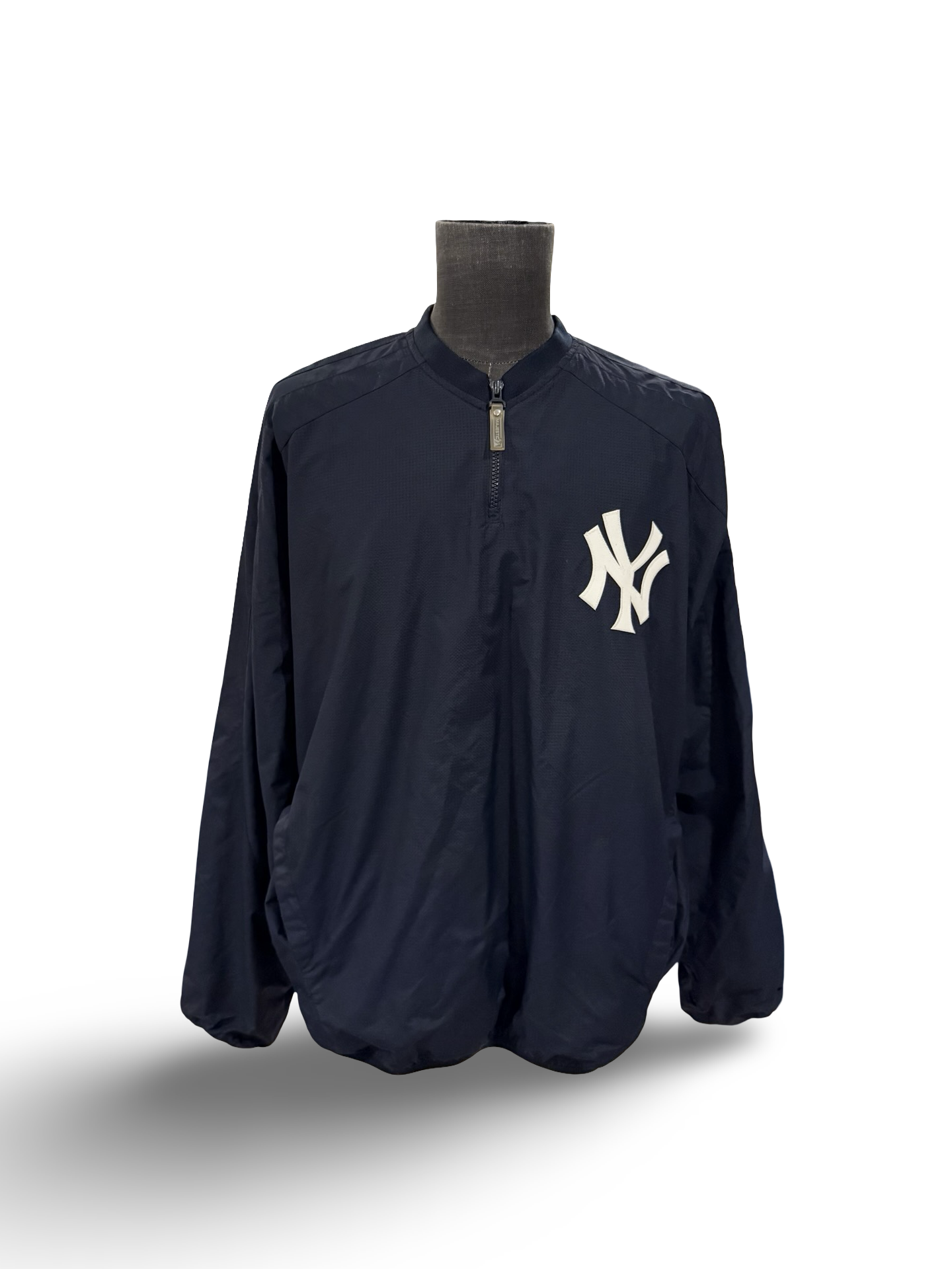 MLB Vtg New York Yankees Majestic 1/4 Zip Pullover Baseball Windbreaker Size XL