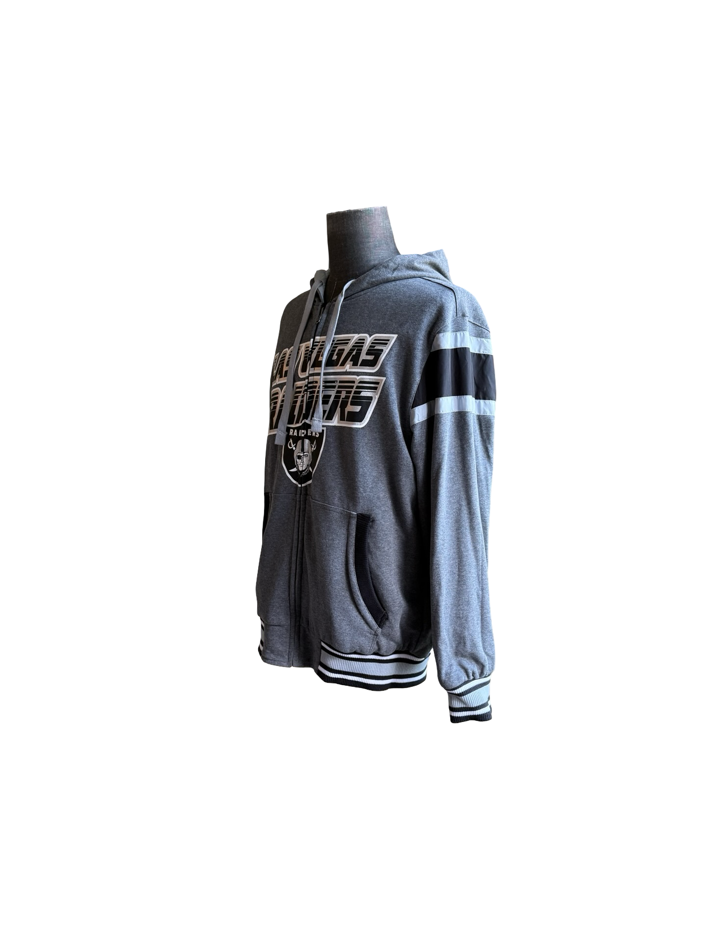 NFL Las Vegas Raiders G-III By Carl Banks Reversible Hooded Football Full Zip Jacket Size L