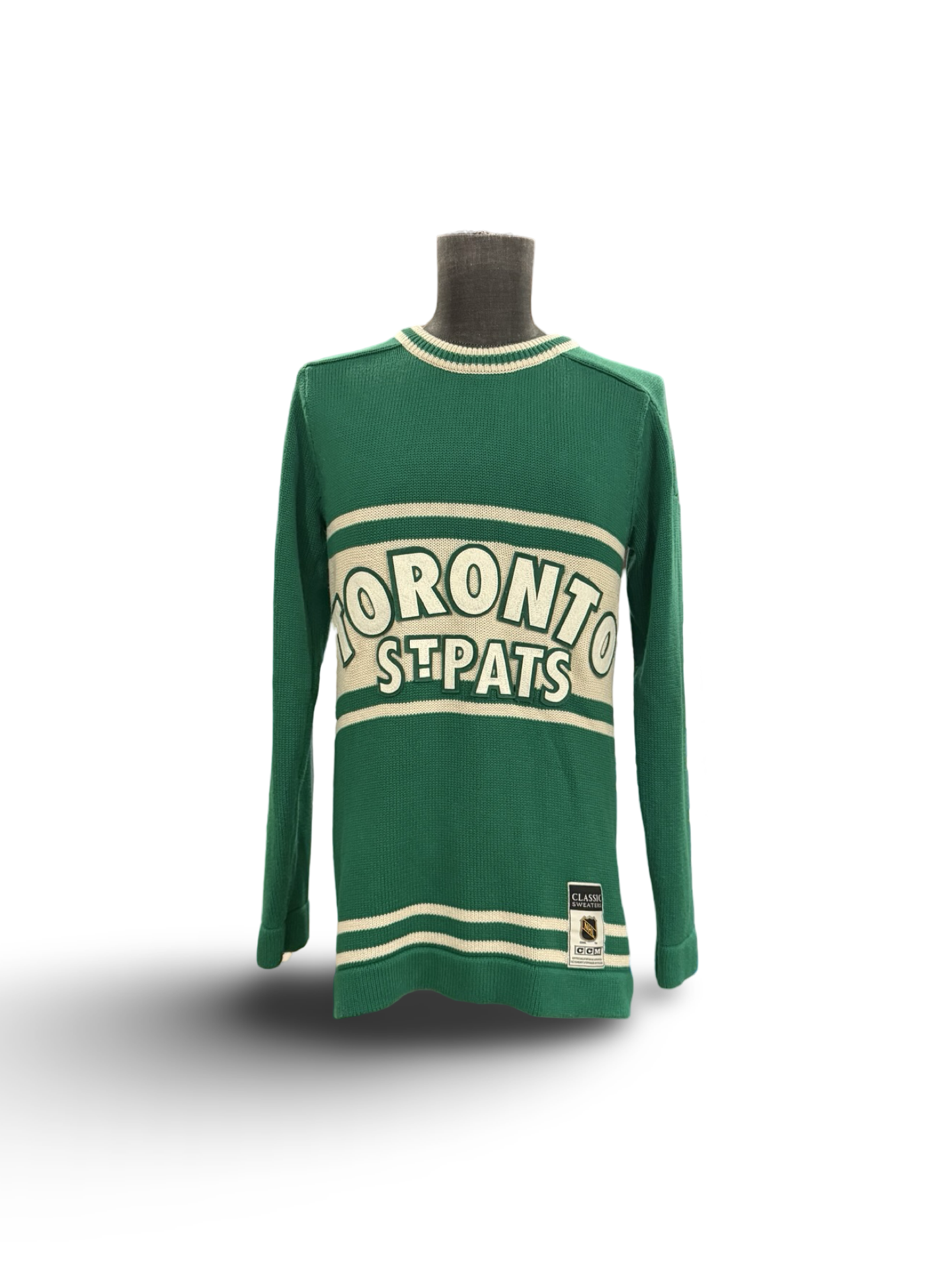 NHL Toronto St Pats Maple Leafs CCM Knit Jersey Classic Sweater Size S