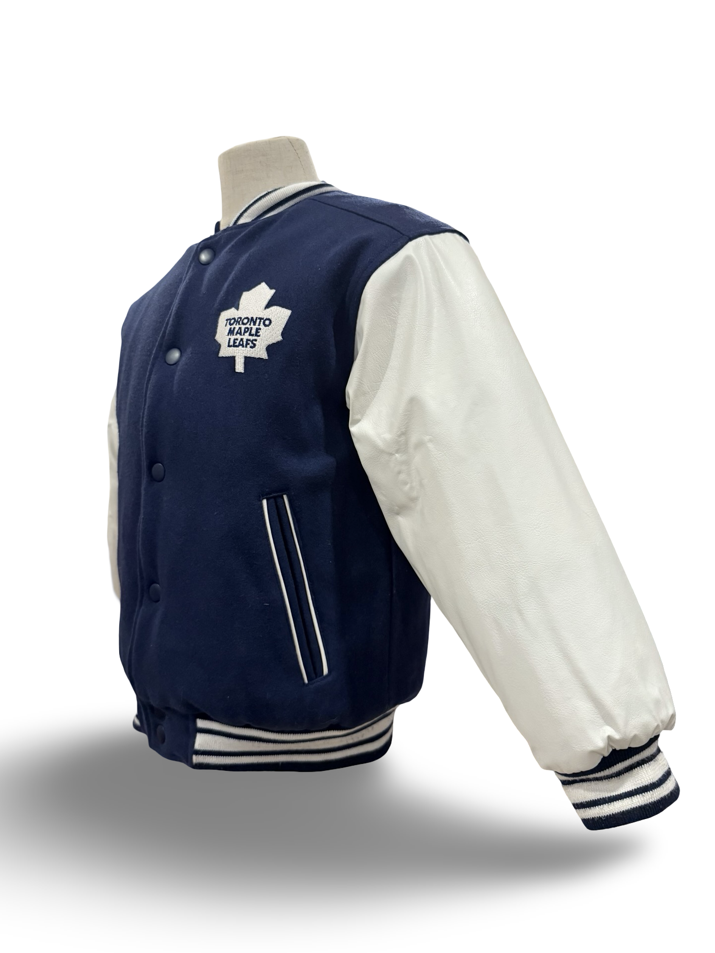 YOUTH NHL Vtg 90’s Toronto Maple Leafs Mighty Mac Reversible Padded Varsity Jacket Size Youth S/M (6)