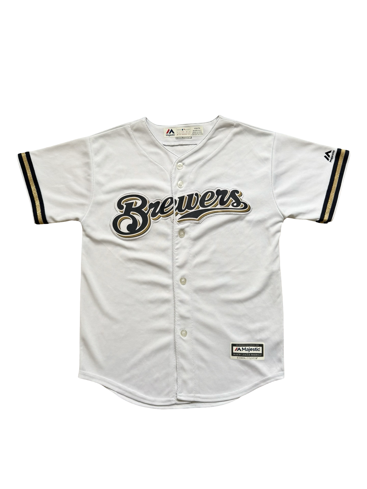 YOUTH MLB Milwaukee Brewers Majestic Baseball Jersey Size Youth M
