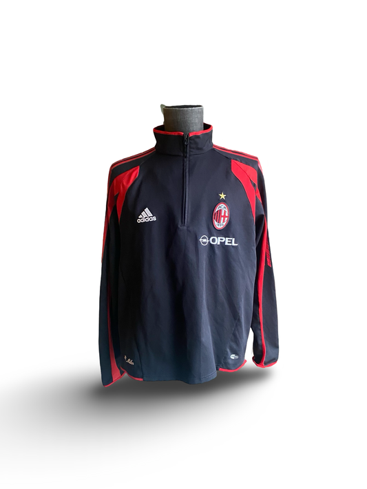 Soccer AC Milan Vtg 2005 Opel 1/4-Zip Pull Over Adidas Track Jacket Size M