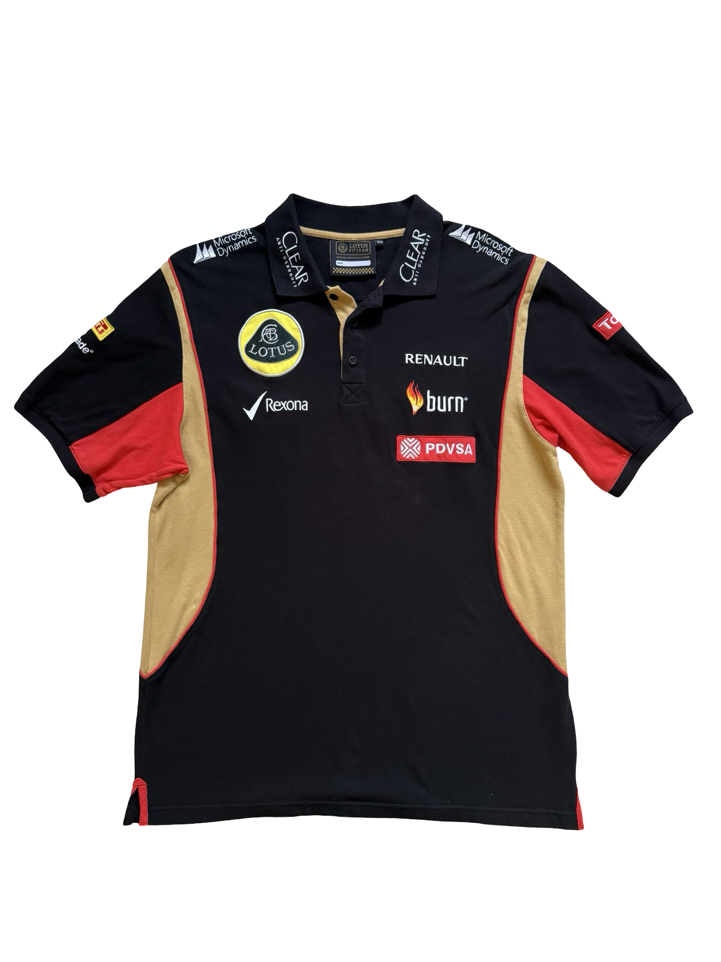 RACING F1 Vtg Lotus Renault Racing Team Polo Shirt Size 2XL